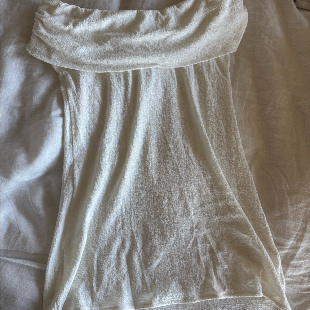 Chic Off-Shoulder Cream Mini Dress - Picture 3 of 3